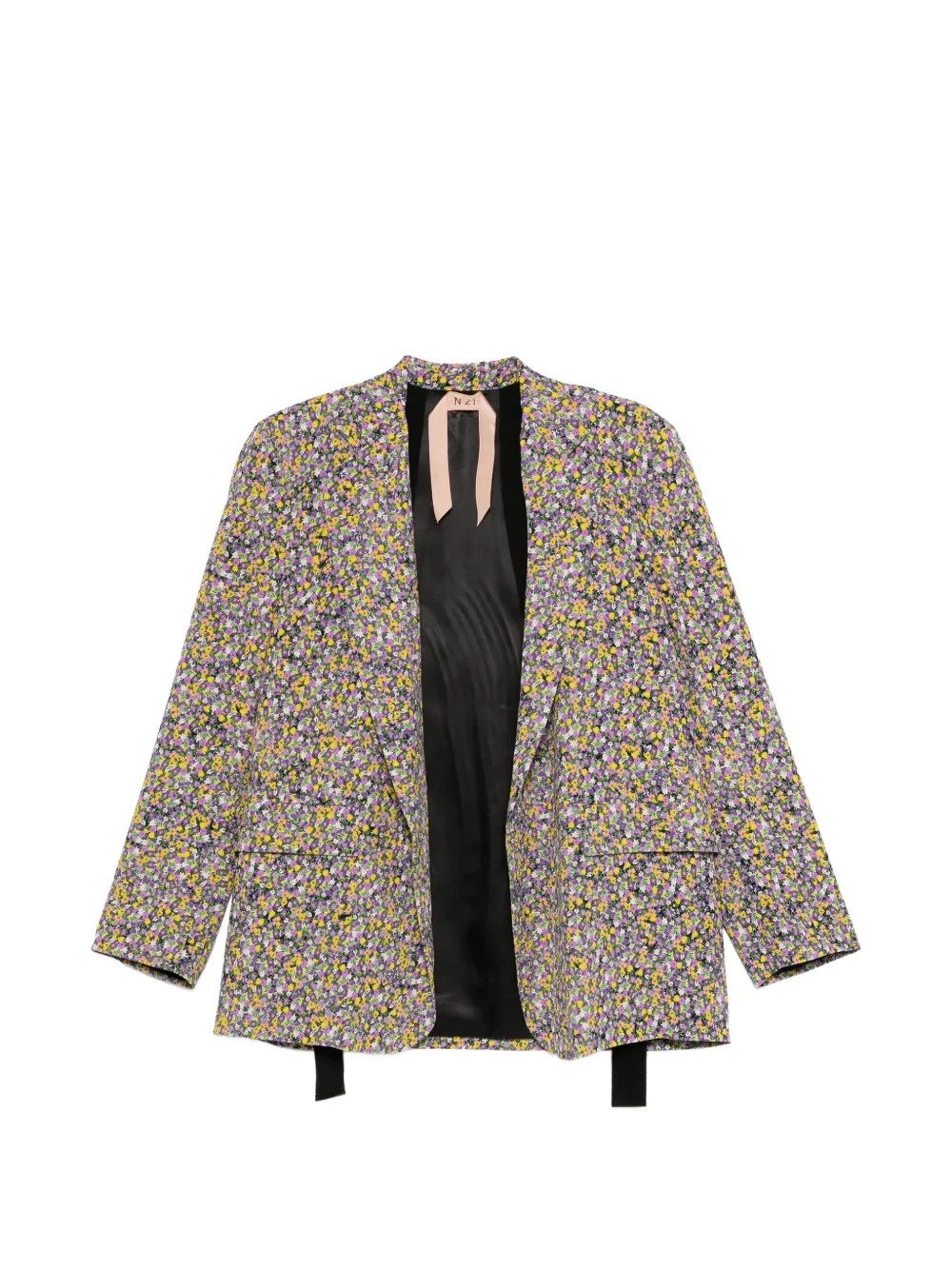 Nº21 floral-print flap-pocket blazer - Giallo