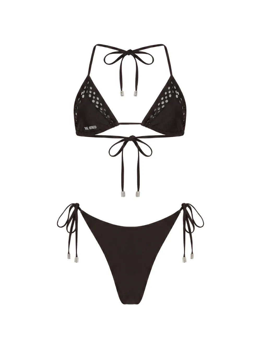 The Attico Bikini met geperforeerd detail Bruin