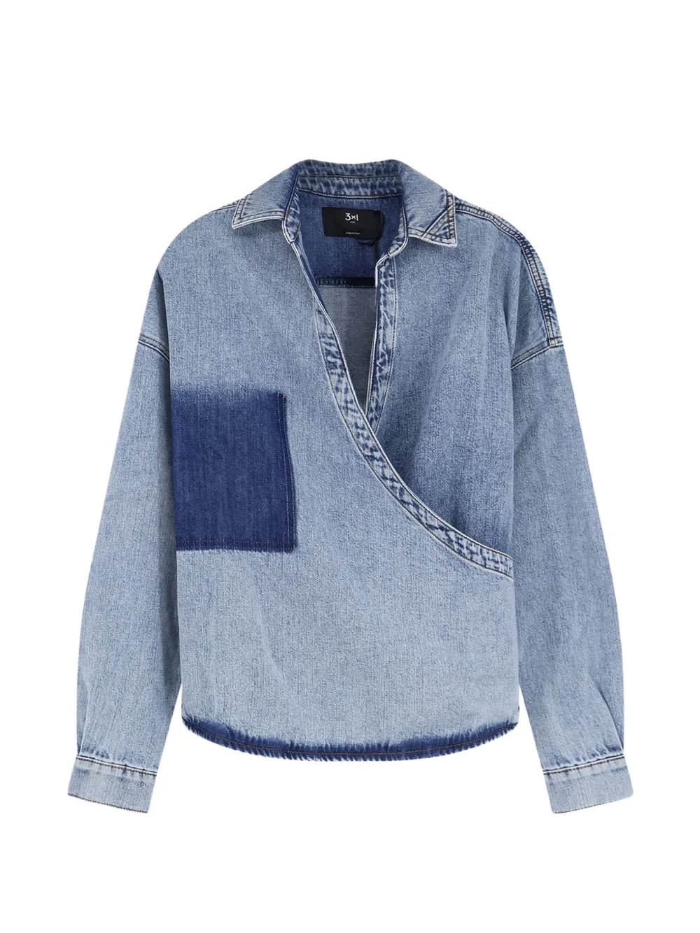 3x1 polo-collar blouse - Blu