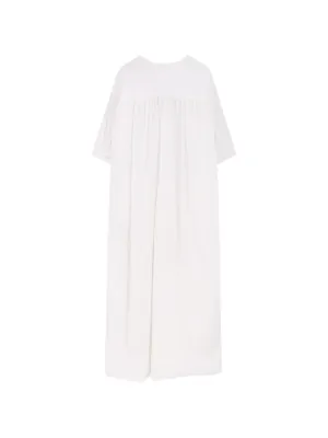 chinese dress ladies White Slub Linen Gabardine Shirt Dress