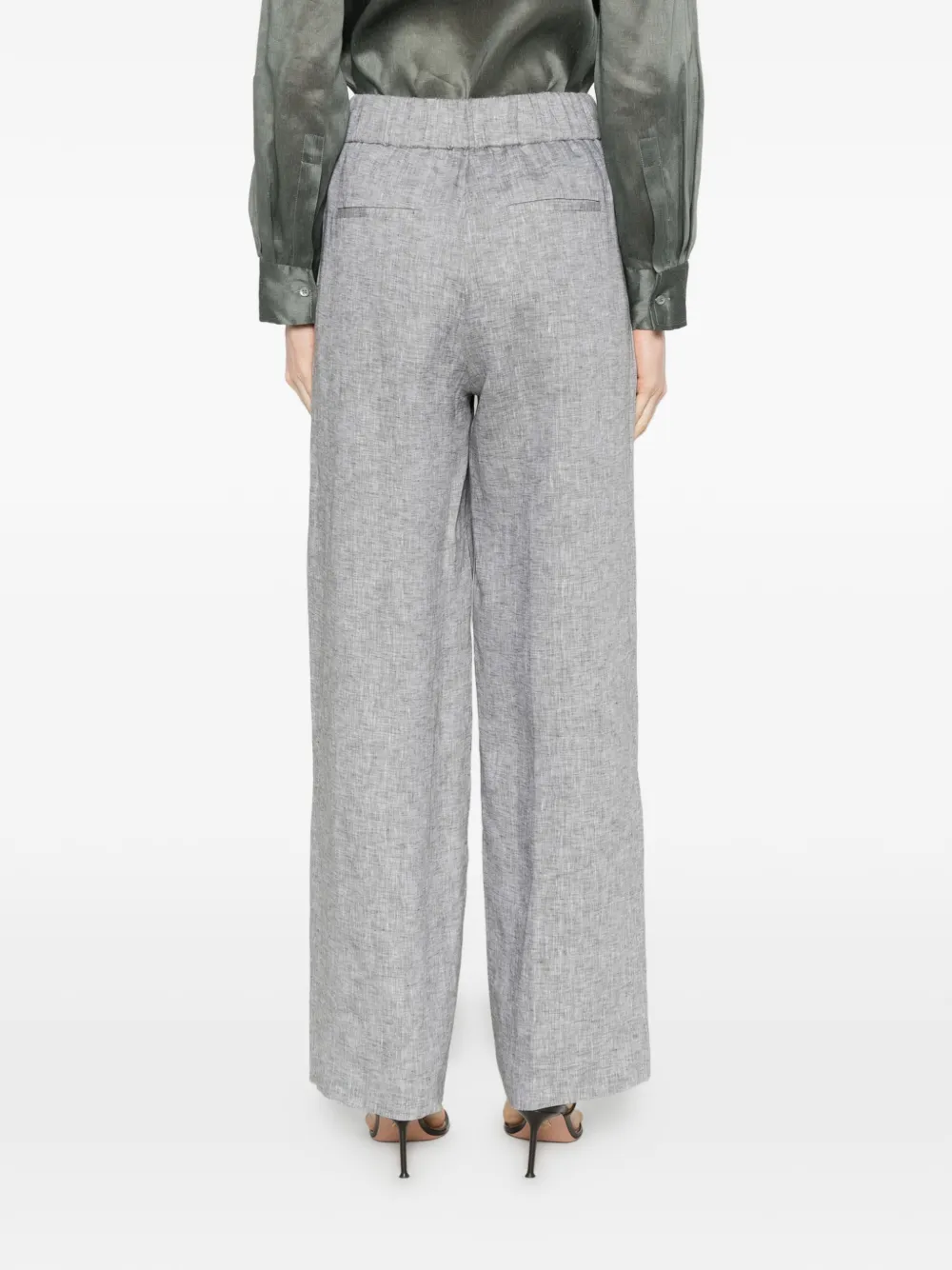 Peserico Broek met elastische tailleband Grijs