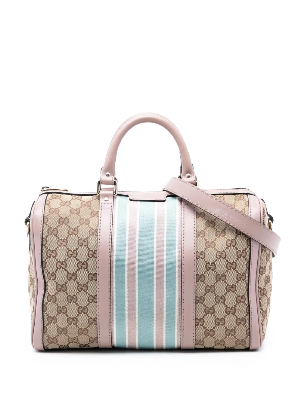 Gucci Pre-Owned 2016-2025 Medium GG Canvas Web Joy Boston Bag satchel - Marrone