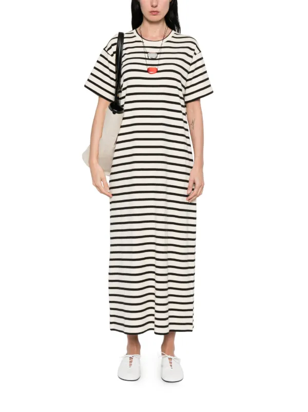 jil sander short sleeve dress Jil Sander collar-detail short-sleeve Dress | Neutrals