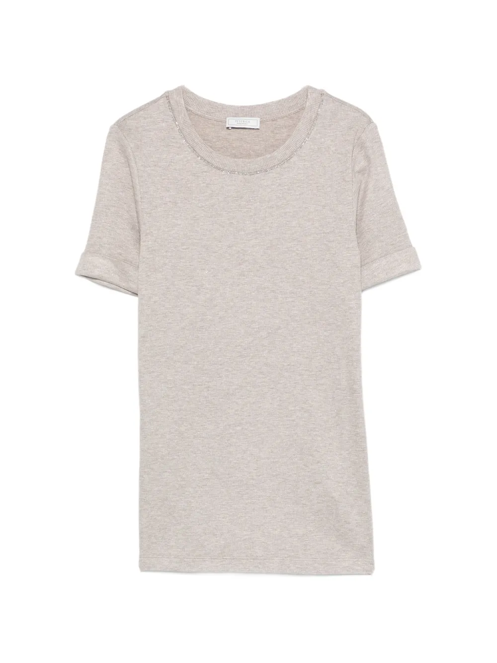 Peserico embellished round neck T-shirt - Toni neutri
