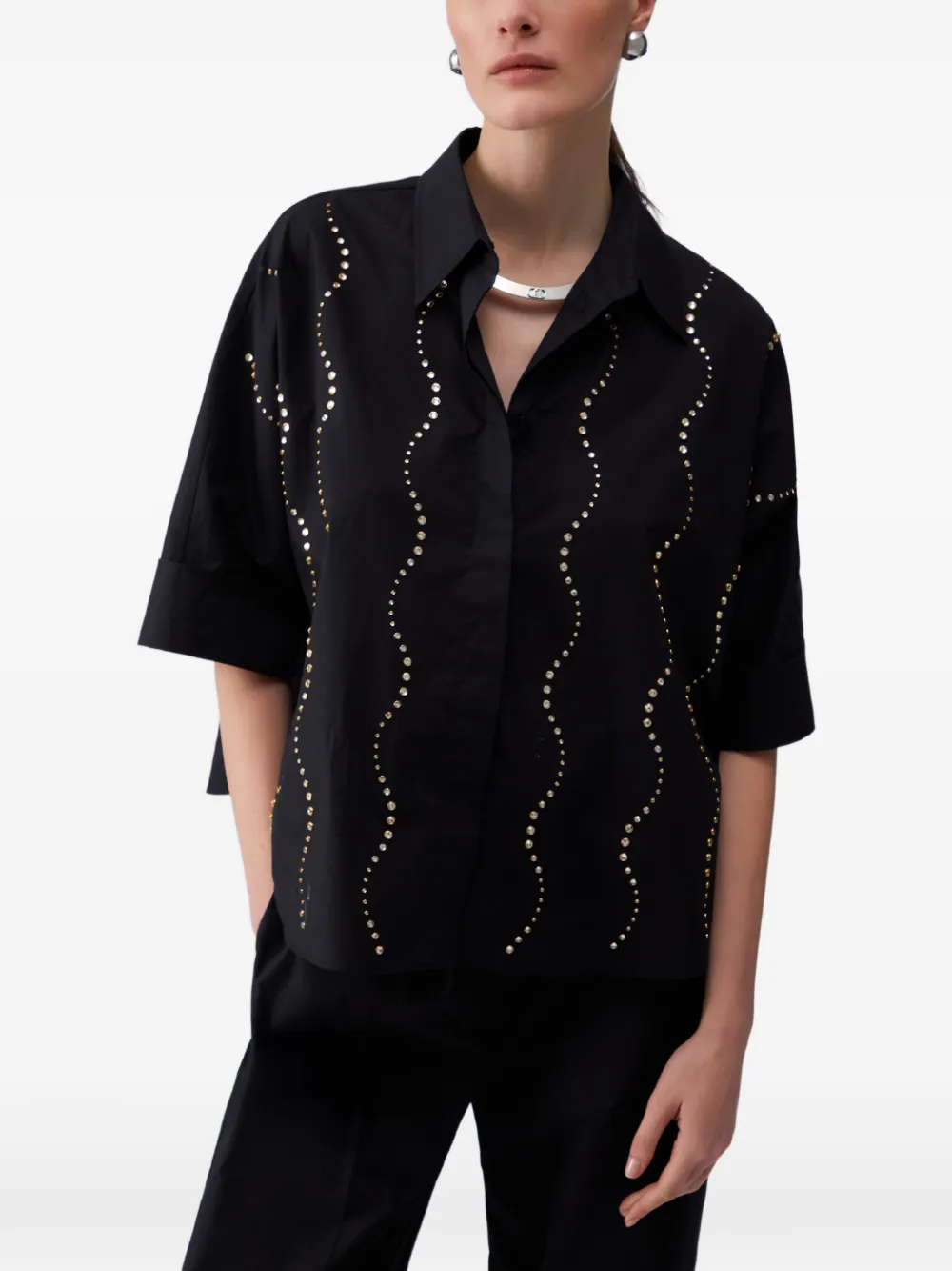 LIU JO blouse met korte mouwen Zwart