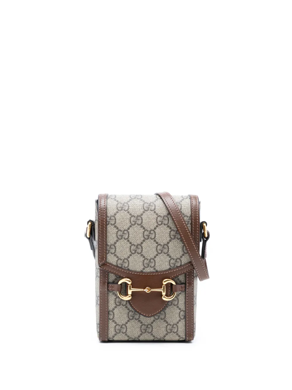 Gucci Pre-Owned 2000-2015 Mini GG Supreme Horsebit 1955 crossbody bag - Marrone