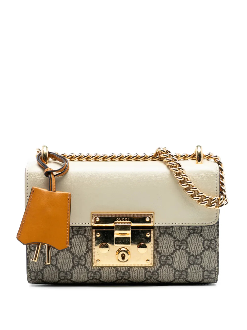 Gucci Pre-Owned 2016-2026 Small GG Supreme Padlock crossbody bag - Marrone