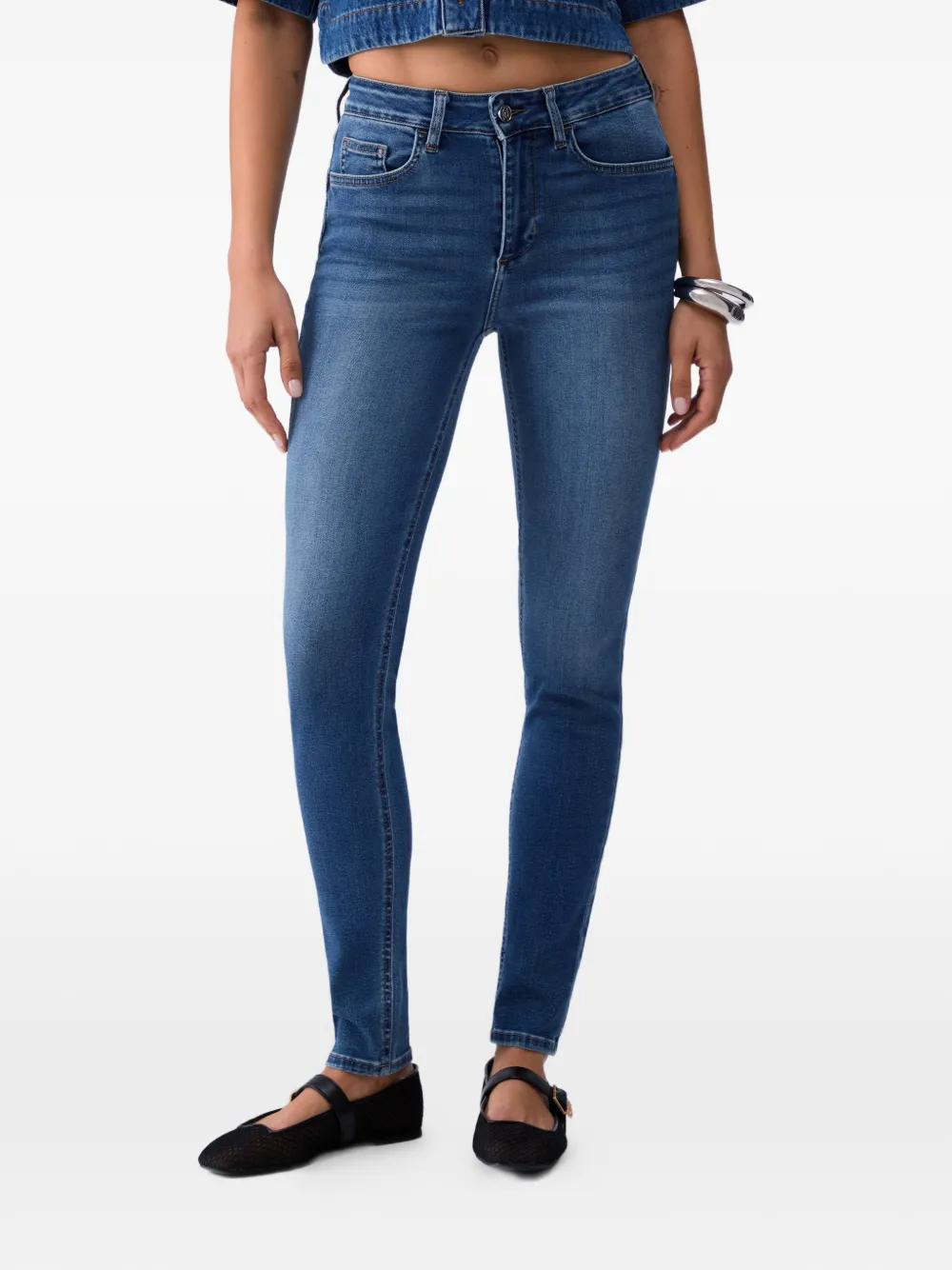 LIU JO appliquéd skinny jeans - Blu
