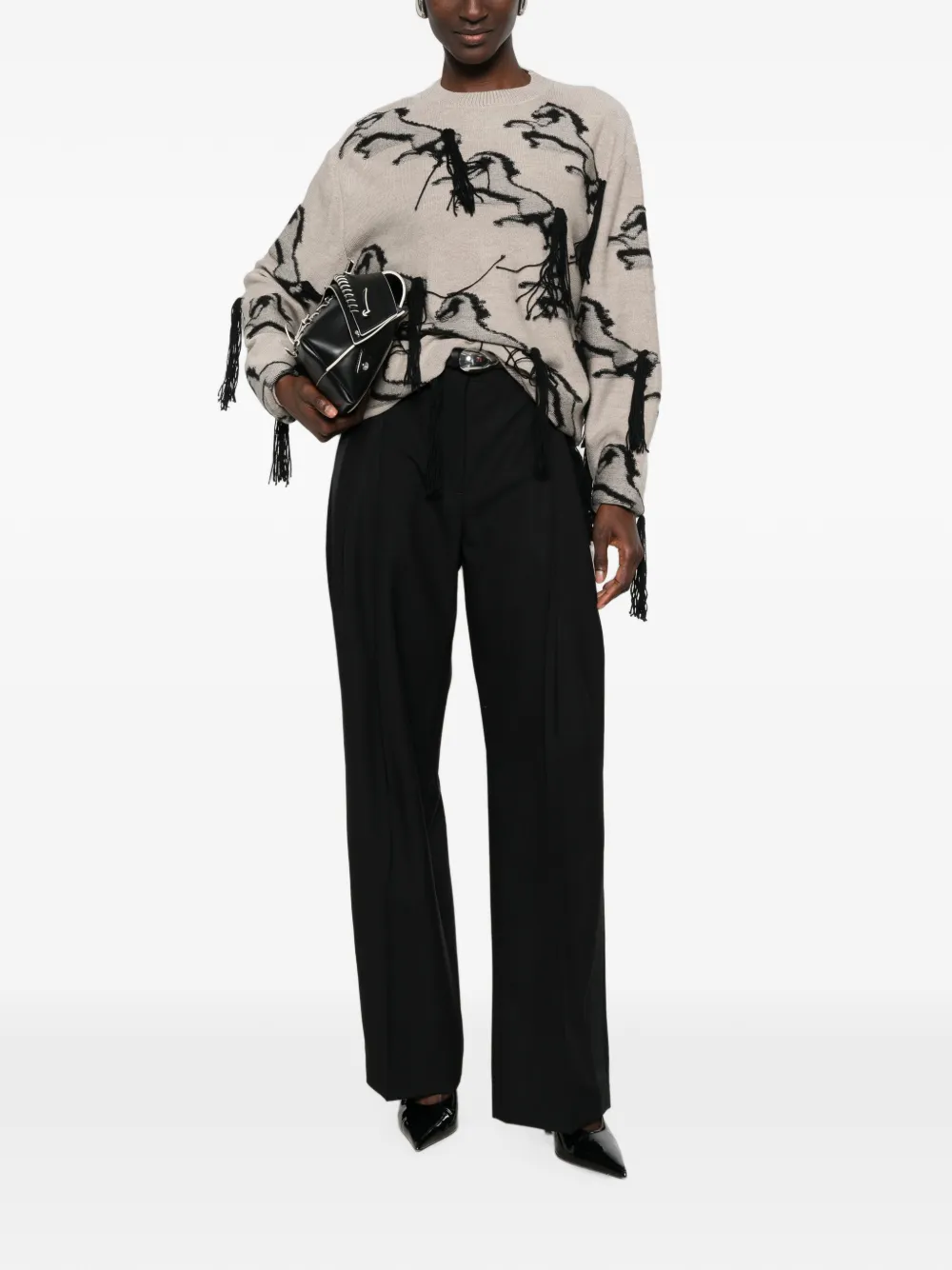 Stella McCartney Geplooide pantalon Zwart