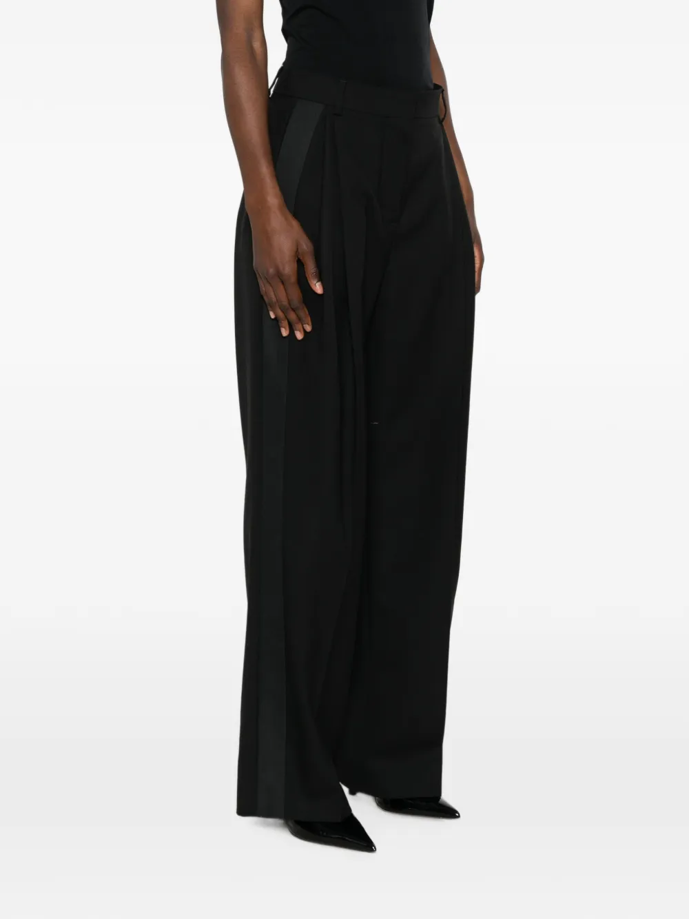 Stella McCartney Geplooide pantalon Zwart