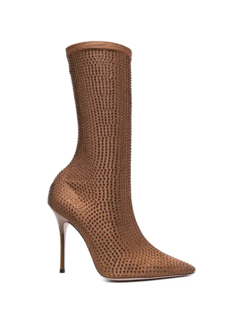 Gedebe crystal pointy ankle boots