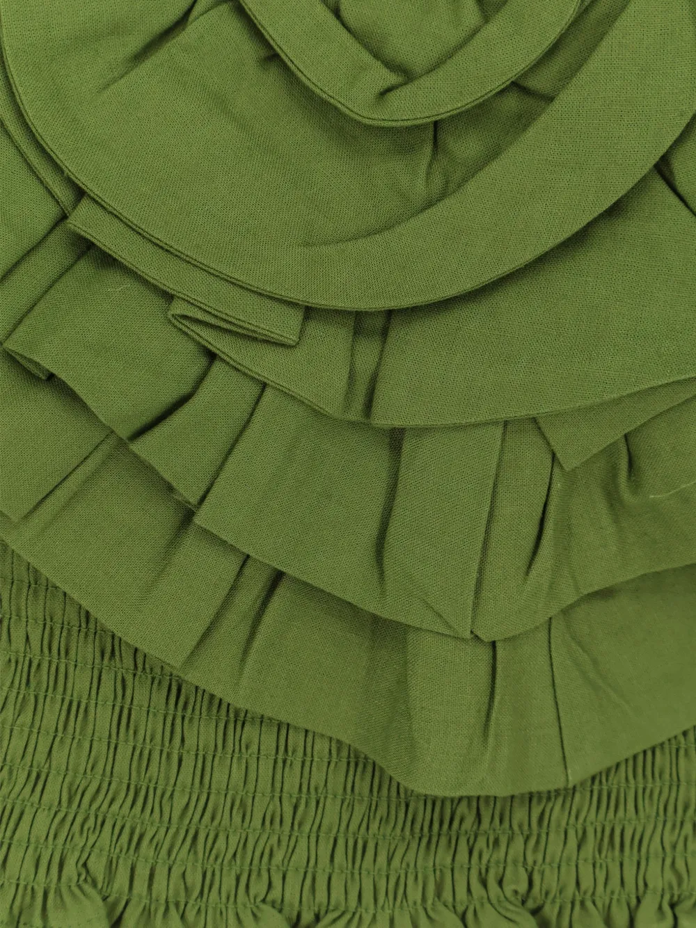  Farm Rio Ruffled One-shoulder Top - Green 