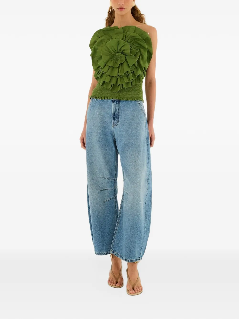 FARM Rio Asymmetrische top Groen