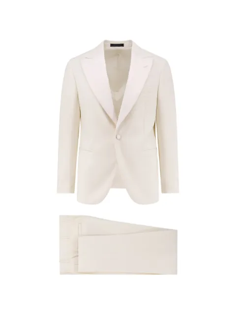 Corneliani satin-lapel single-breasted wool suit