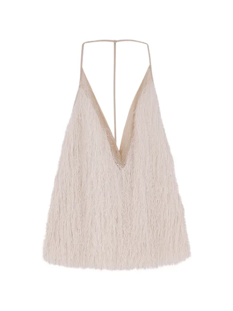 Alysi V-neck fringed top