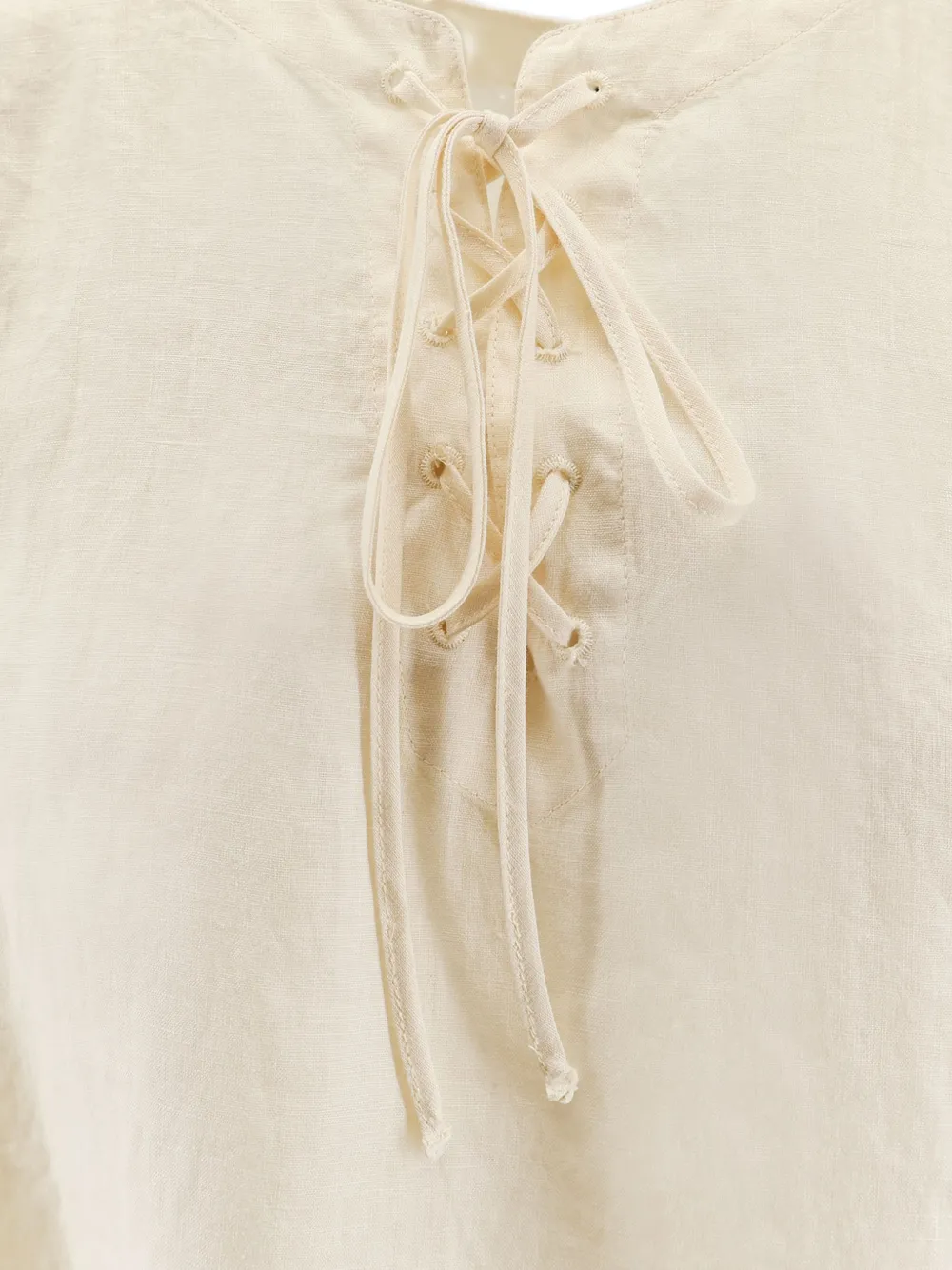  Aspesi Lace-up T-shirt - Neutrals 
