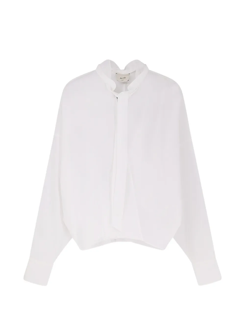 Alysi bow V-neck shirt - Bianco