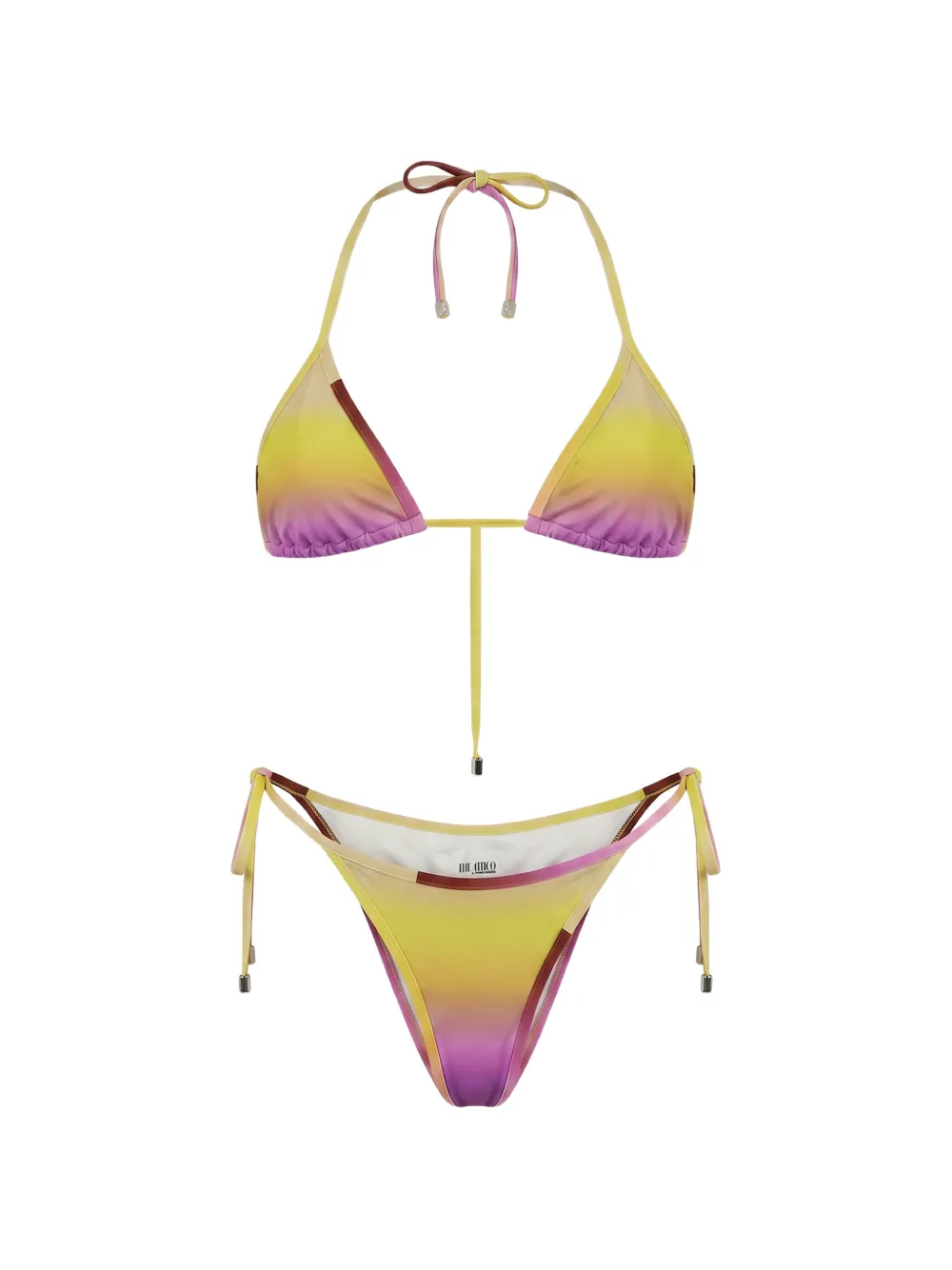The Attico gradient-effect triangle bikini - Gelb