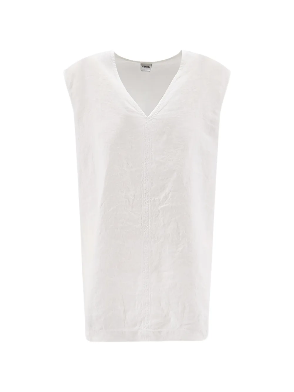 ASPESI V-neck linen top - Weiß
