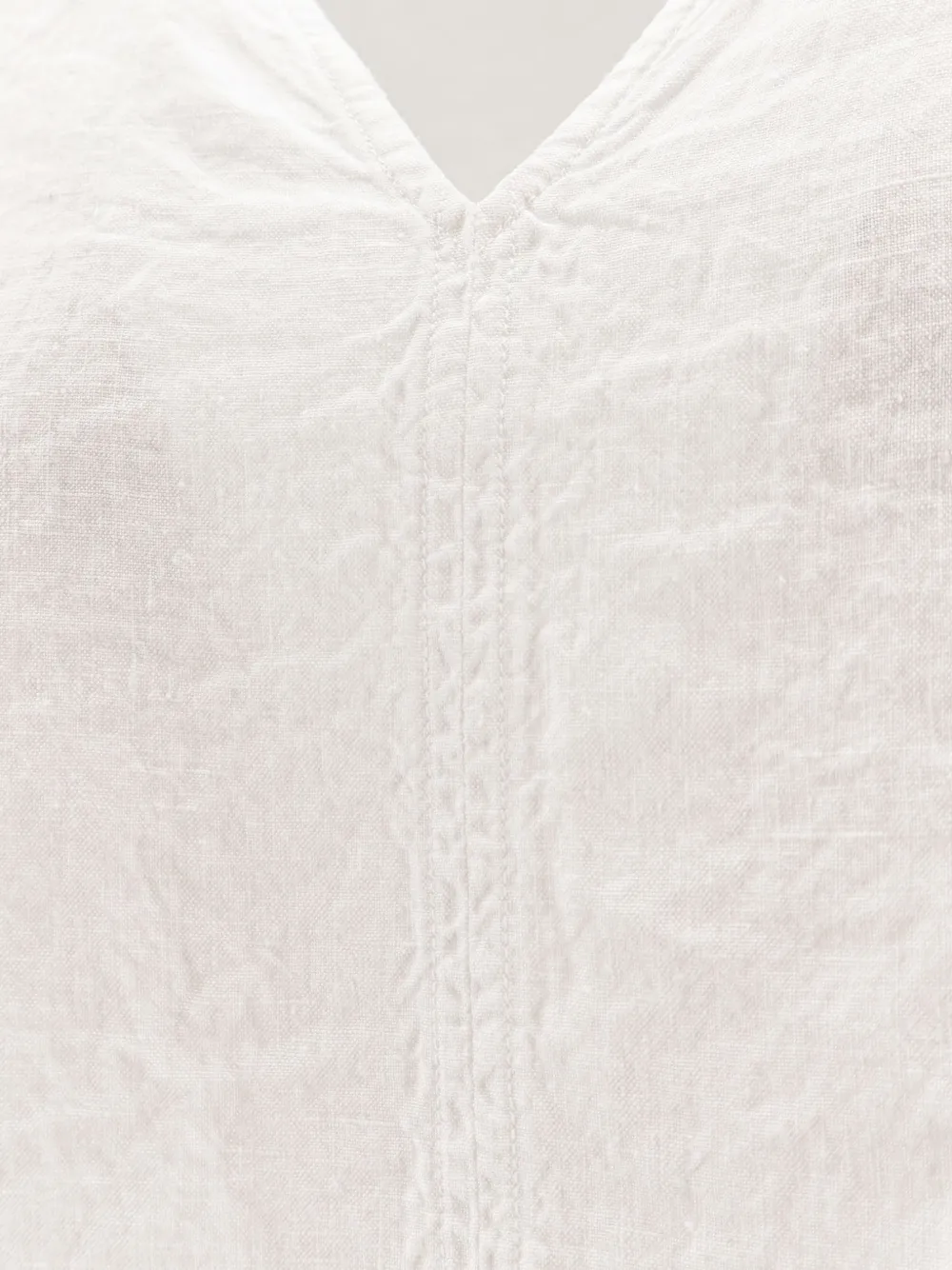  Aspesi V-neck Linen Top - White 