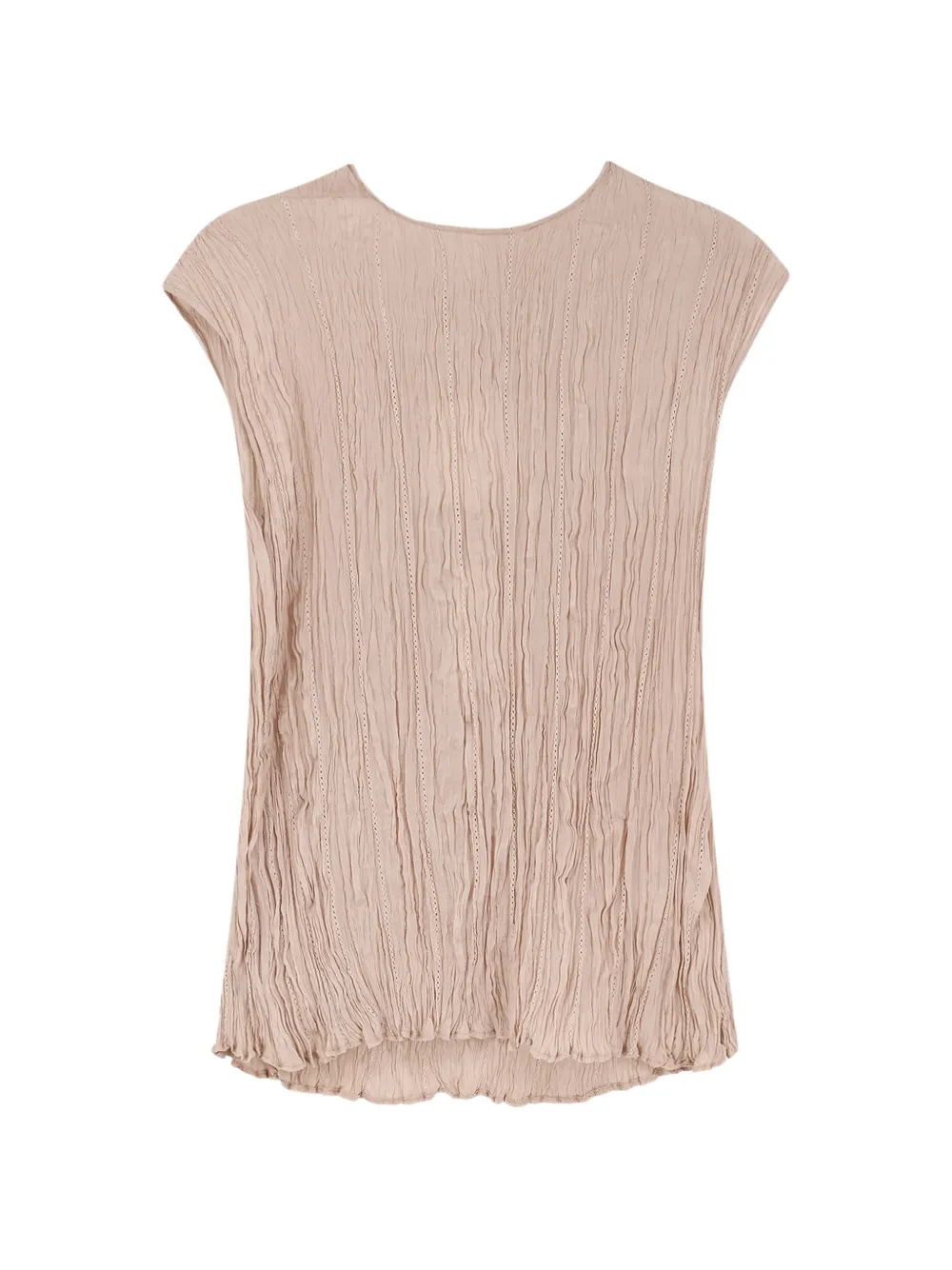 Alysi round-neck textured top - Rosa