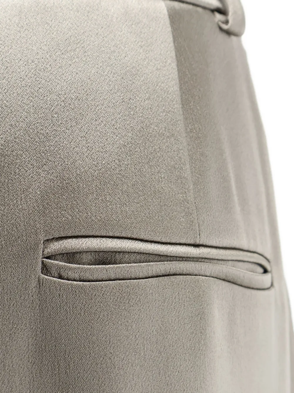  Alysi Rear Welt-pocket Palazzo Pants - Grey 