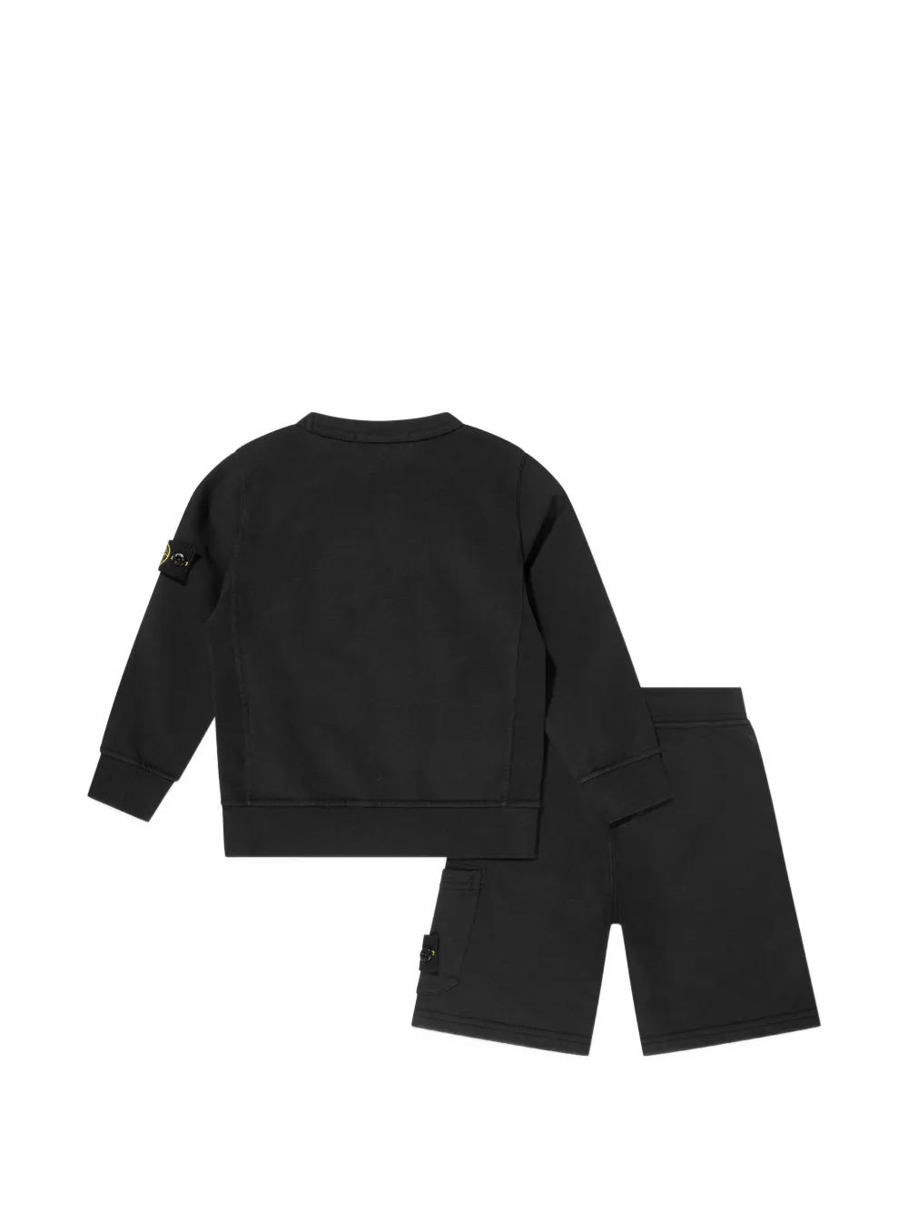  Stone Island Junior Patch Pocket Shorts Set - Black 
