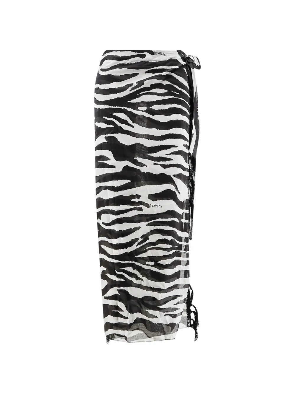 The Attico zebra-print pareo skirt - Schwarz