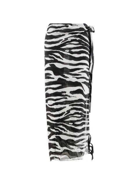 The Attico zebra-print pareo skirt
