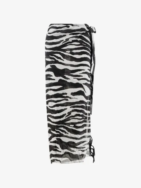 The Attico zebra-print pareo skirt
