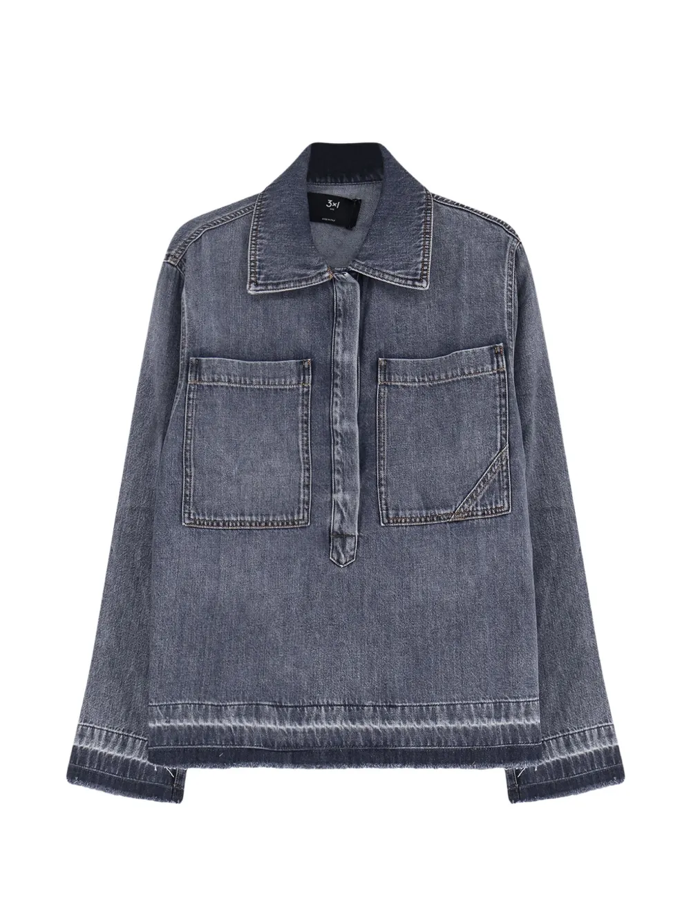 3x1 patch-pocket polo top - Blu