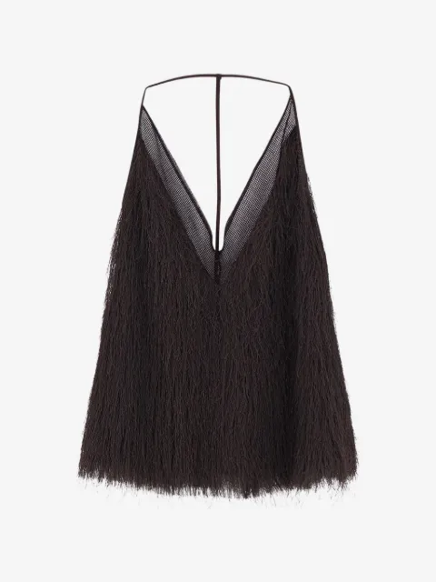 Alysi fringed V-neck top