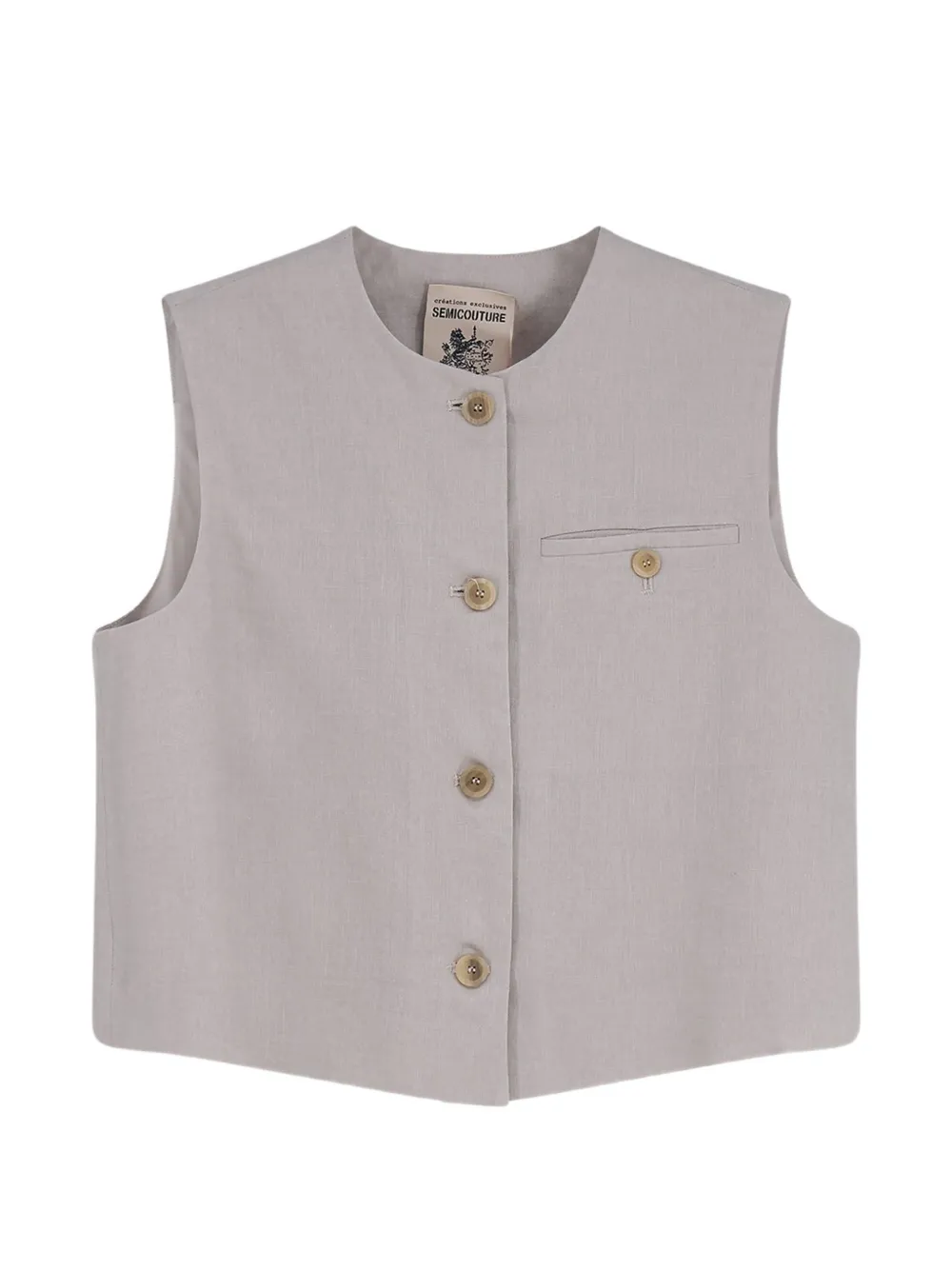 Semicouture Jenelle button-fastening waistcoat - Grigio
