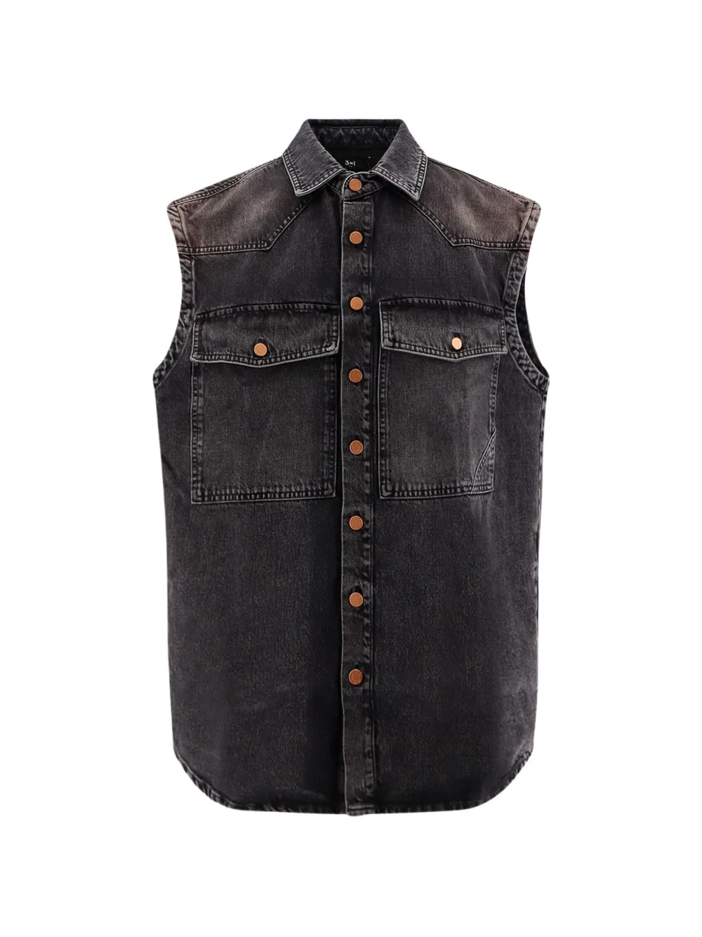 3x1 flap-pocket sleeveless shirt - Grigio
