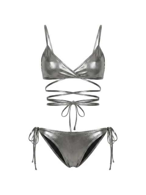 The Attico criss-cross wrap-around bikini set