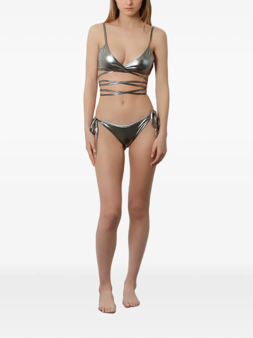 The Attico Bikiniset met gekruiste bandjes Grijs
