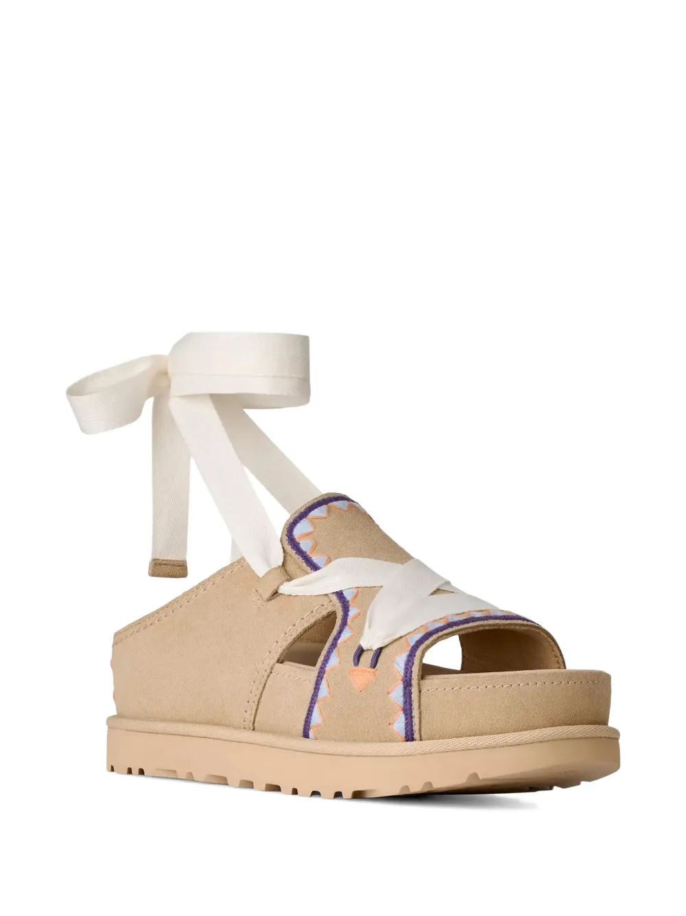 UGG Goldenstar Hi Artistitch sandalen met strik Beige