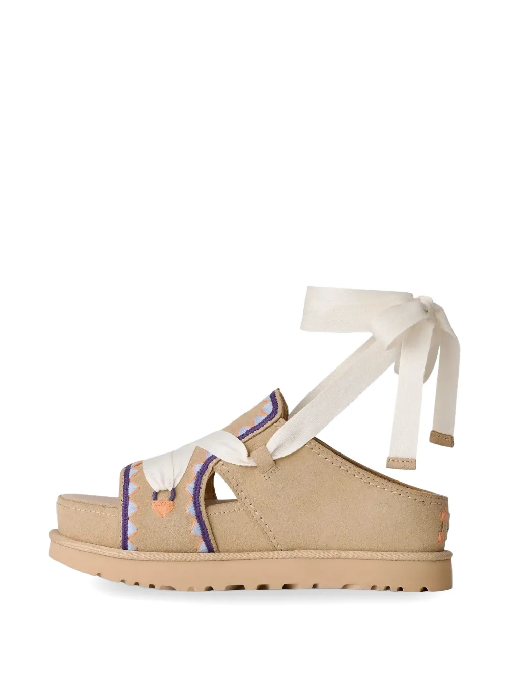 UGG Goldenstar Hi Artistitch sandalen met strik Beige