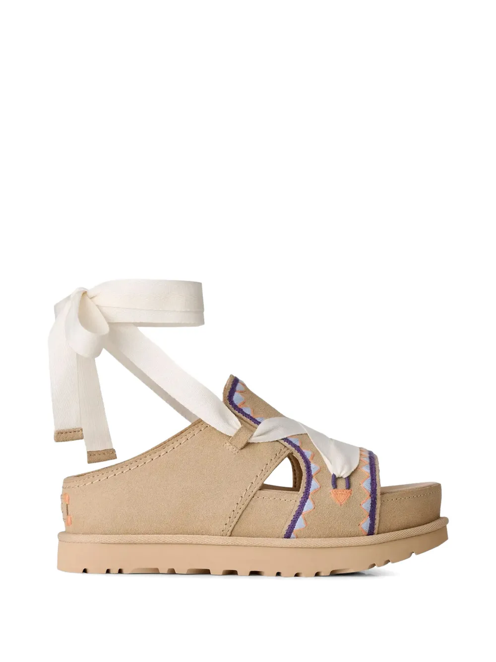 UGG Goldenstar Hi Artistitch sandalen met strik Beige