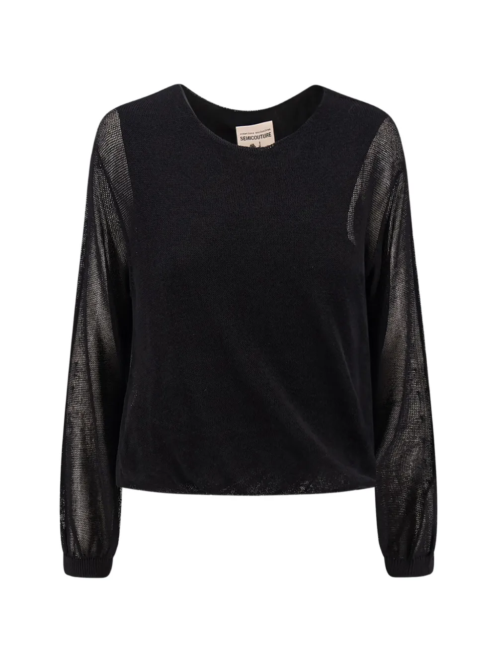 Semicouture long-sleeved cotton sweater - Nero