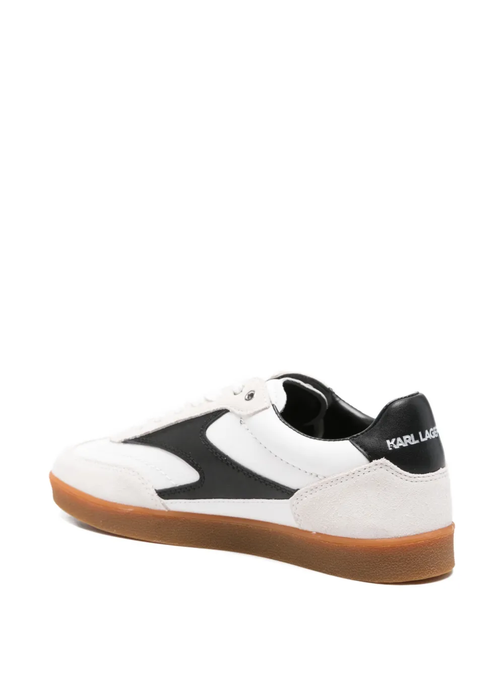 Karl Lagerfeld suede-panel lace-up sneakers Wit