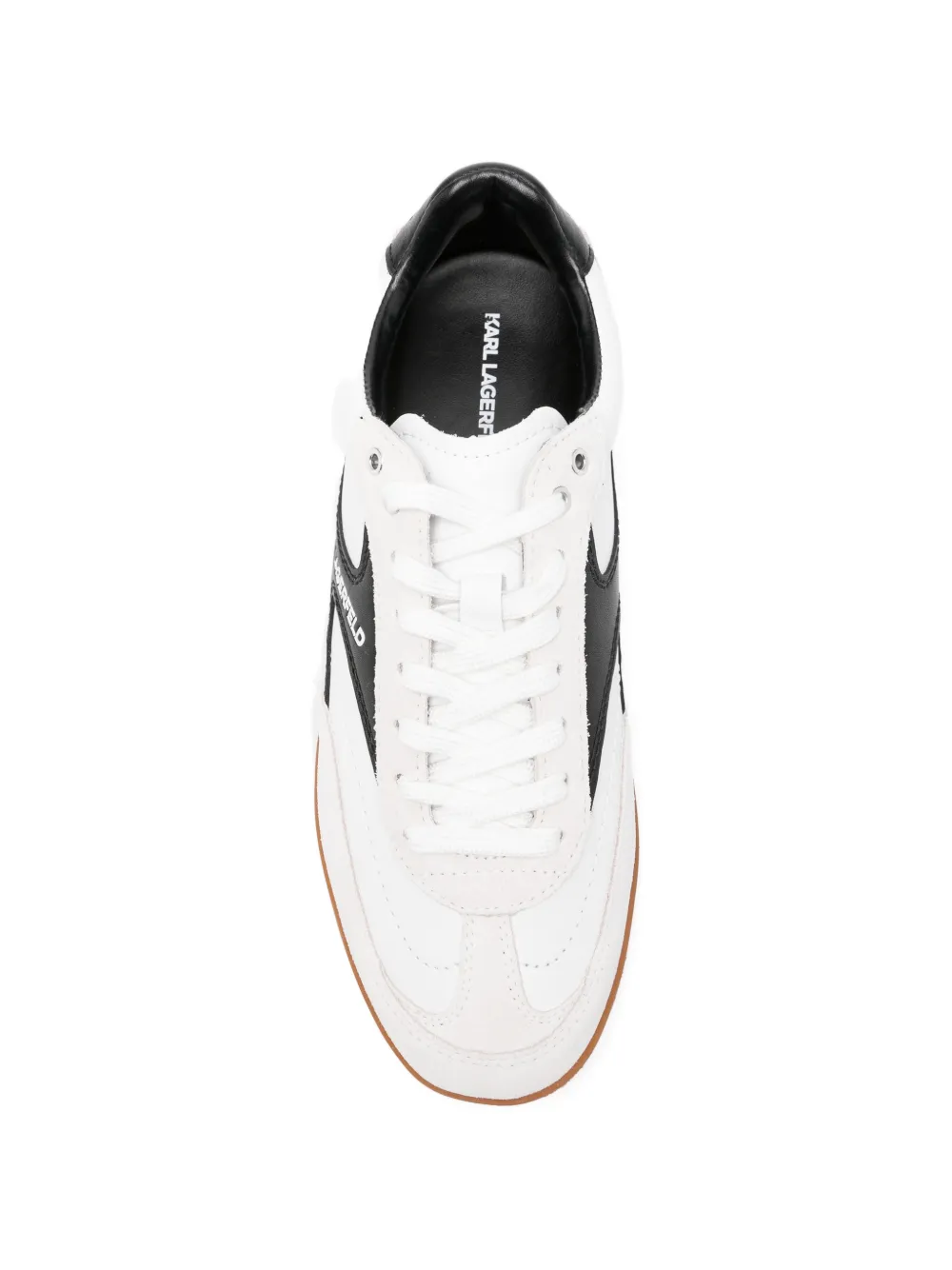 Karl Lagerfeld suede-panel lace-up sneakers Wit