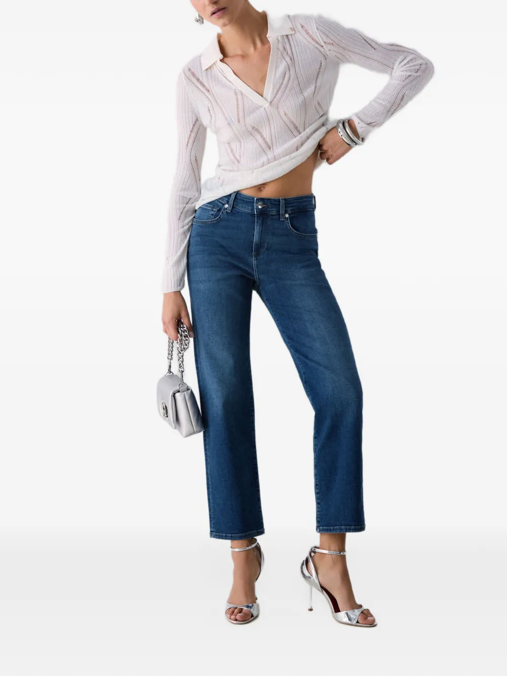LIU JO Low-waist ruimvallende jeans Blauw