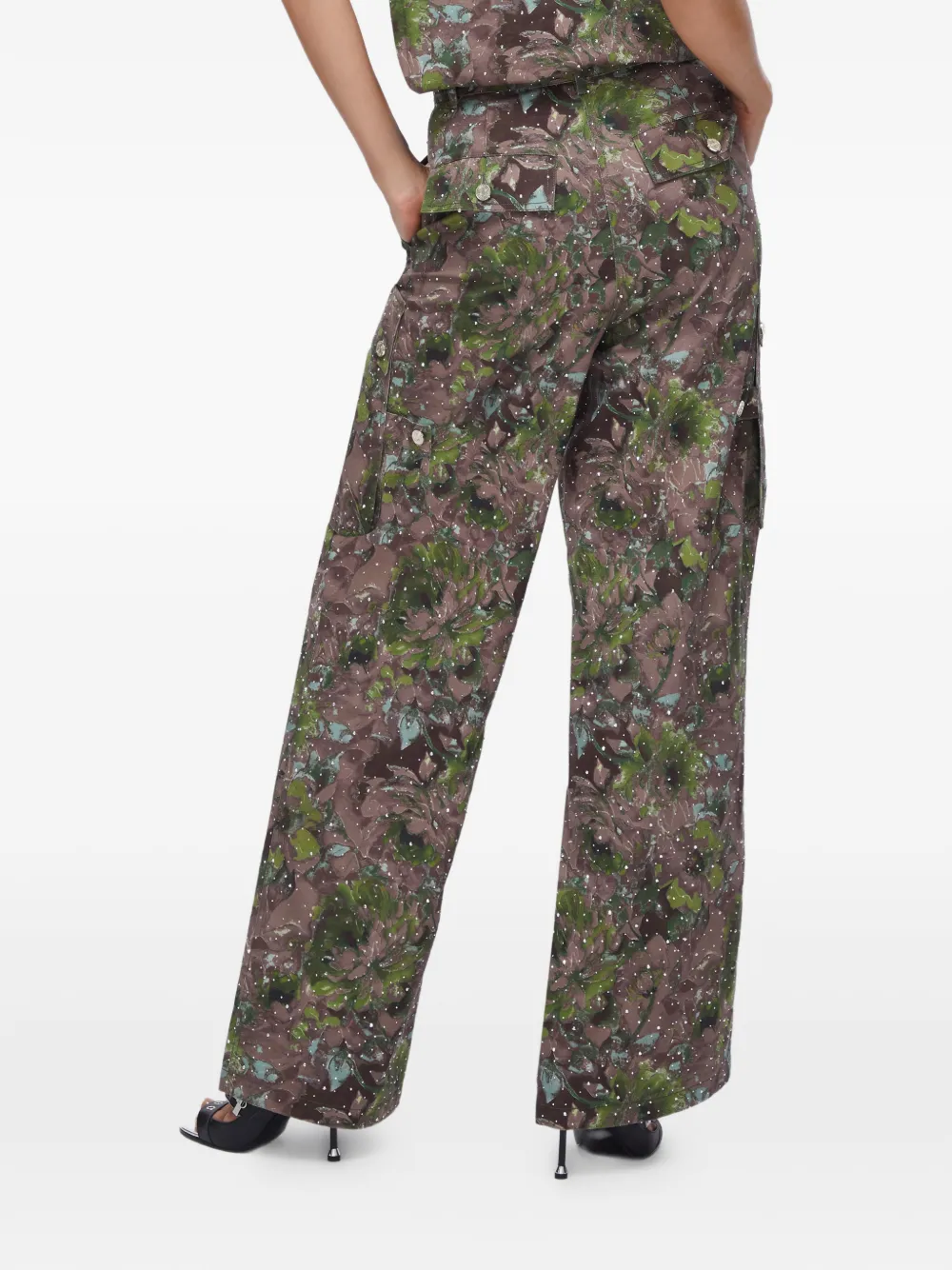 LIU JO Cargo broek met studs Bruin