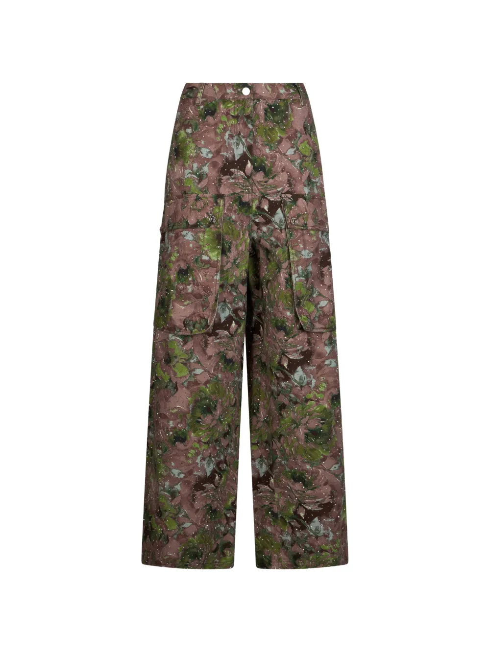 LIU JO micro-stud print cargo pants - Braun