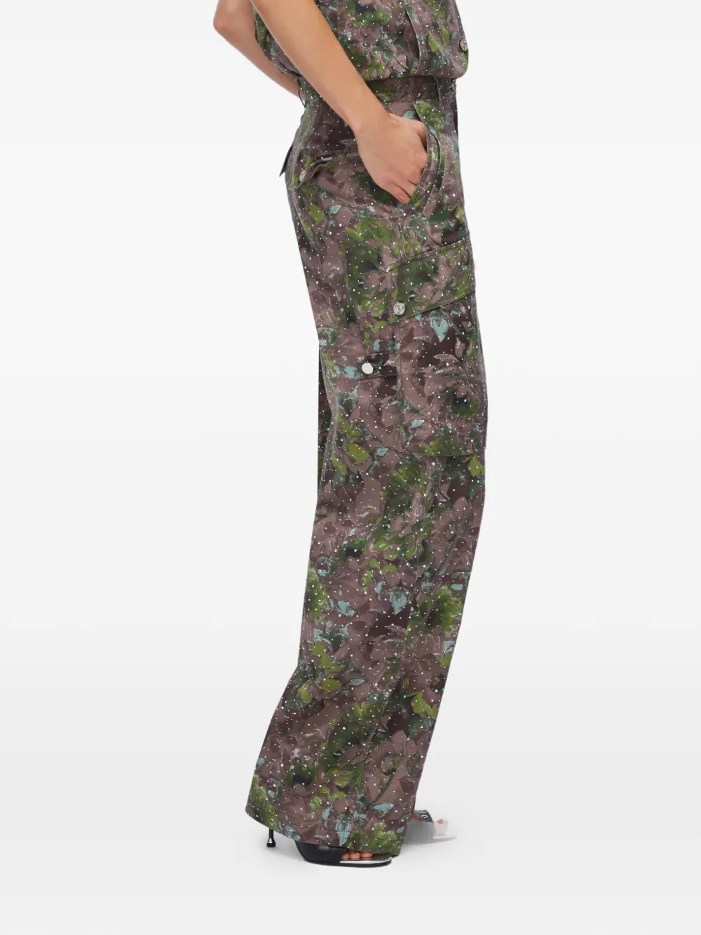  Liu Jo Micro-stud Print Cargo Pants - Brown 