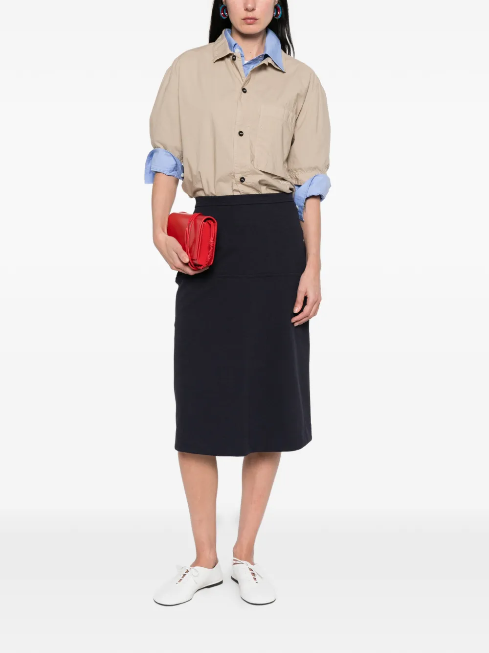 Jil Sander Rok met vlakken Blauw
