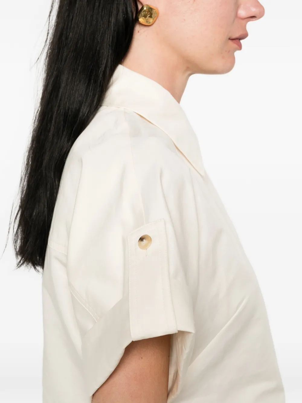 JOSEPH Mini-jurk met kraag en korte mouwen Beige