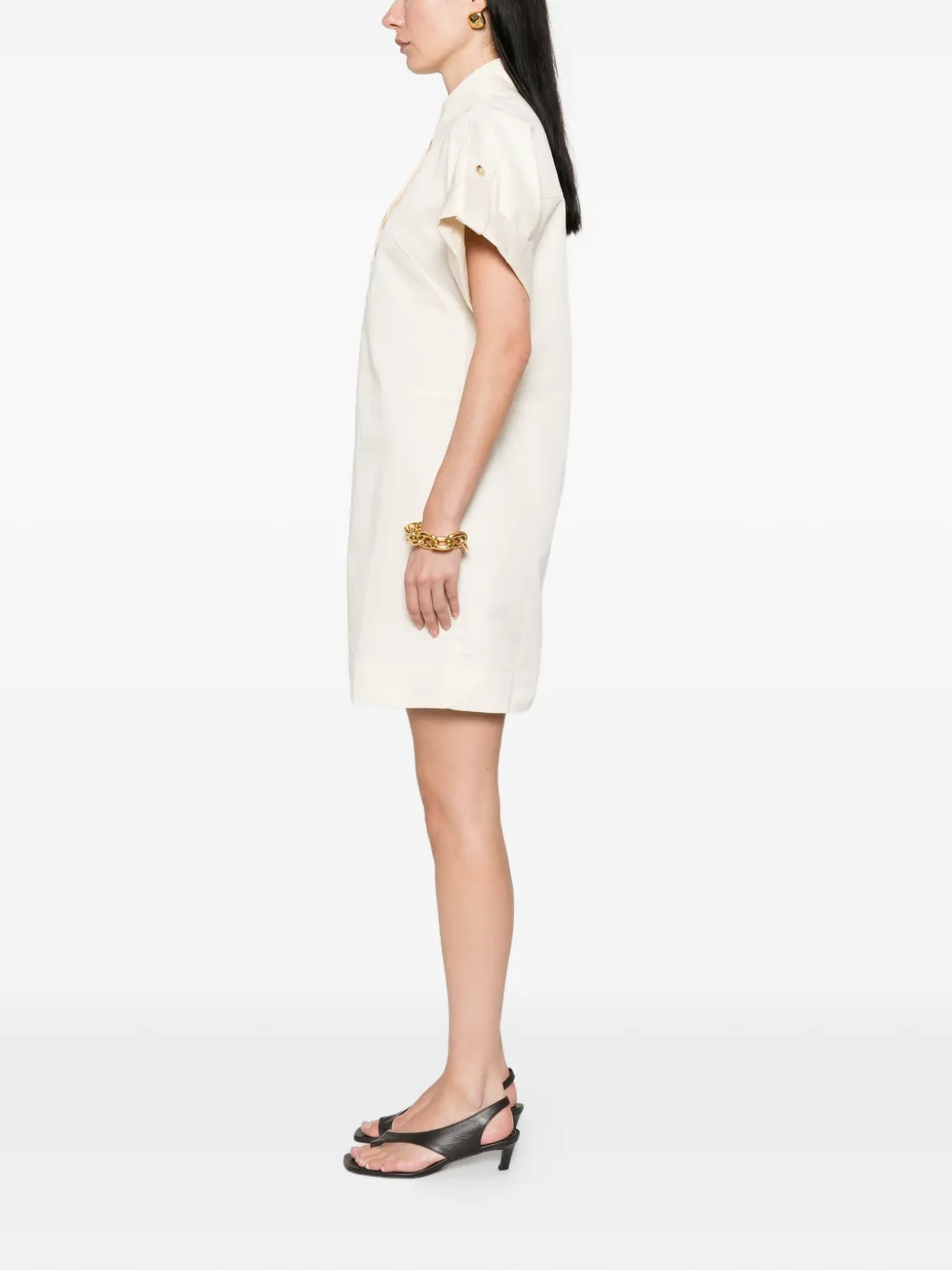  Joseph Collared Short-sleeve Mini Dress - Neutrals 