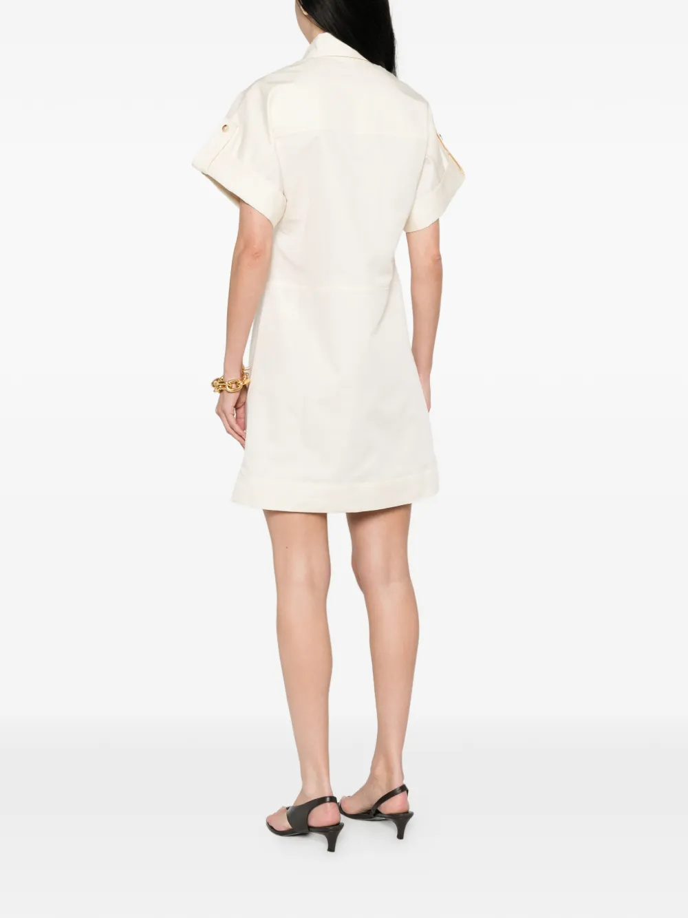 JOSEPH Mini-jurk met kraag en korte mouwen Beige